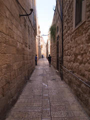 Fototapeta na wymiar The beauty of Israel | Jerusalem: Narrow street in old City of Jerusalem,