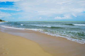 Fototapeta na wymiar lanscape of Macao beach dominican republic lokated on Atlantic Ocean part of Haiti 