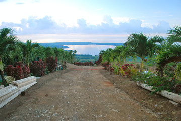 Tropical road  in Dominican Republic.
