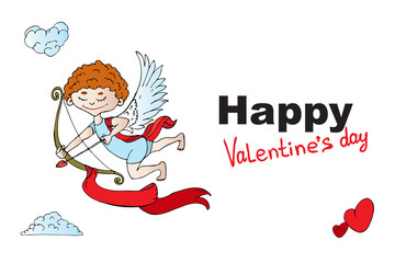 Sale banner template design. Valentine's Day greeting card for print.
