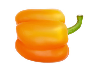 orange sweet bell pepper isolated on white background