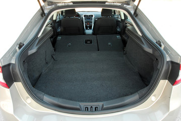 car trunk with rear seats folded