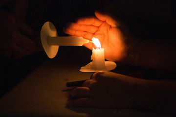 Merging two candles together for Day of the Dead