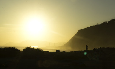 atardecer en la playa