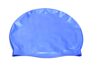 A swimming cap, swim cap or bathing cap isolated on white