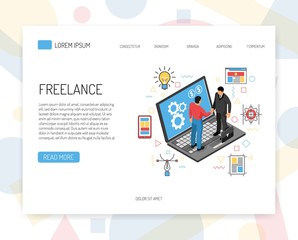 Isometric Freelance Landing Page