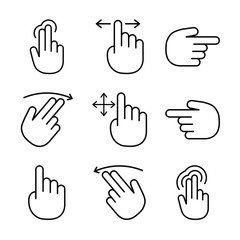 Obraz premium Hand Gestures Icon Set