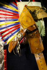 Feathers on costumes at an Indian Pow Wow