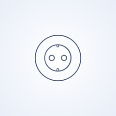 Electrical outlet, vector best gray line icon