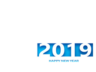 2019 happy new year, abstract design on white paper
