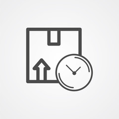 Cargo box vector icon sign symbol