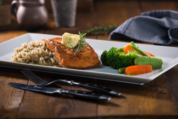 grilled Salmon with vegetables