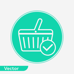 Shopping basket vector icon sign symbol