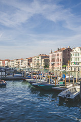 Panoramic view of famous Grand Canal in Venice, Italy