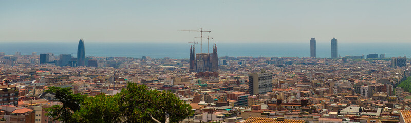 Panorama of Barcelona city