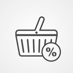 Shopping basket vector icon sign symbol