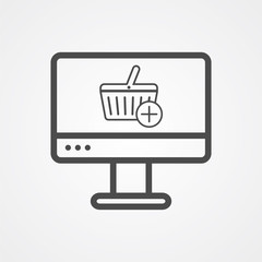 Online shopping vector icon sign symbol