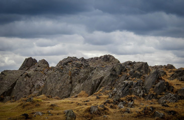 Cloudy sky Rocks