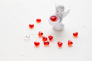 Small statuette of an angel on white