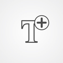 Obraz premium Add font vector icon sign symbol