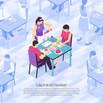 Restaurant Waiter Isometric Illustration