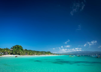 Fototapeta na wymiar diniwid resort beach view in tropical paradise boracay island philippines