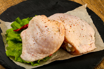 Raw chicken thigh