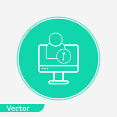 Computer user vector icon sign symbol