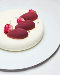 Desserts on a white background. Delicious cakes.