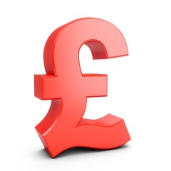 3D Rendering Red Pound Sign isolated on white background
