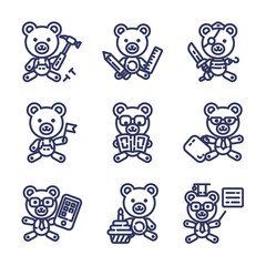 Teddy Bear Icon Set