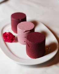 Desserts on a white background. Delicious cakes.