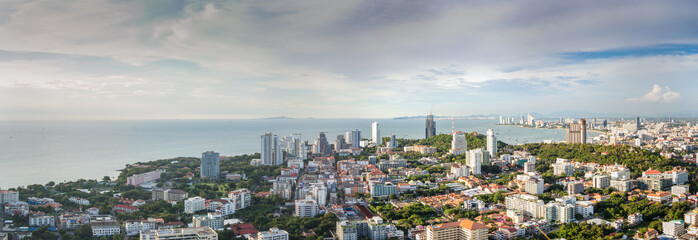 Obraz premium Panorama of Pattaya on the top view