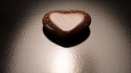 Red Decorative Glass Heart in a Spotlight