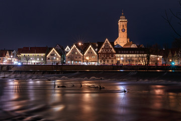 Advent in Nürtingen am Neckar mit Weihnachtsbeleuchtung