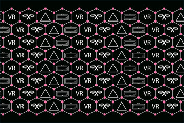 set of vector abstract VR icons for background, Illustration modern  virtual reality for mockup or web site