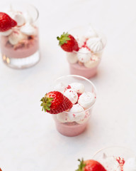 Desserts on a white background. Delicious cakes.