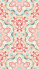 Abstract ethnic pattern in pastel shades. Fragment of design for card, invitation, cover, wallpaper, tile, packaging, background. Tribal ethnic ornament arabic style.