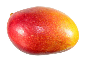 Ripe red mango fruit isolated on white background