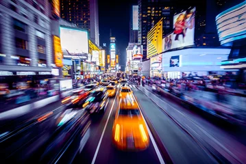 Foto op Plexiglas Times Square with motion blur at night © Heitor