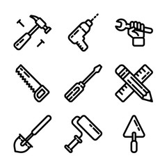Obraz premium Tools & Construction Icon Set