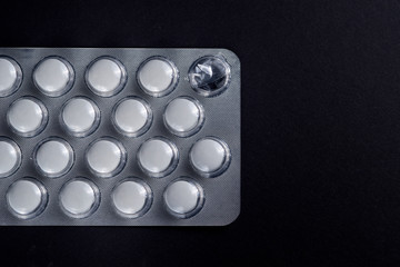 tablets in the package texture. pills in pack