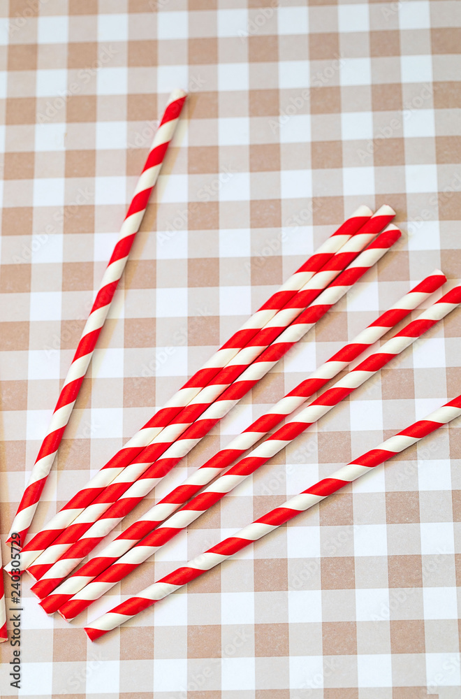 Poster red paper straws