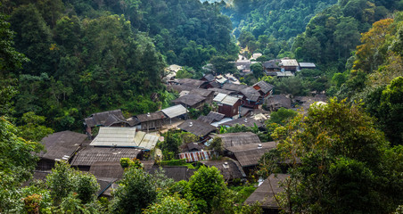 Mae Kampong the villages in valley in northern, Chiangmai Thailand. Ecotourism with surrounded by mountains and nature