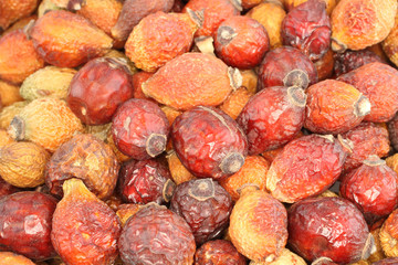 Food background - dried rose hips