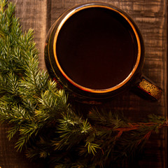 Christmas mood and hot coffee