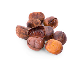 Chestnuts isolated on white background