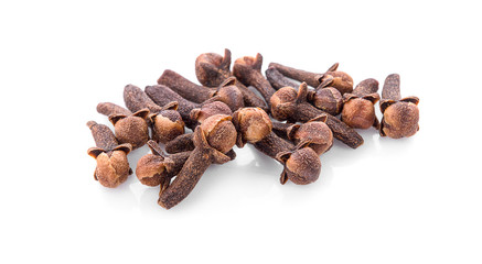 dry cloves on white background