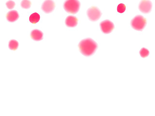 Pink rose petals falling vector valentine background.