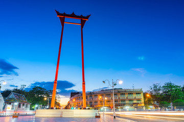The Giant Swing (Sao Ching Cha) long exposure at Bangkok, Thailand.